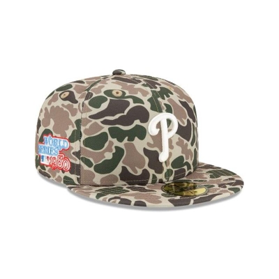 Sapca New Era Philadelphia Phillies MLB Duck Camo 59FIFTY Fitted - Verzi